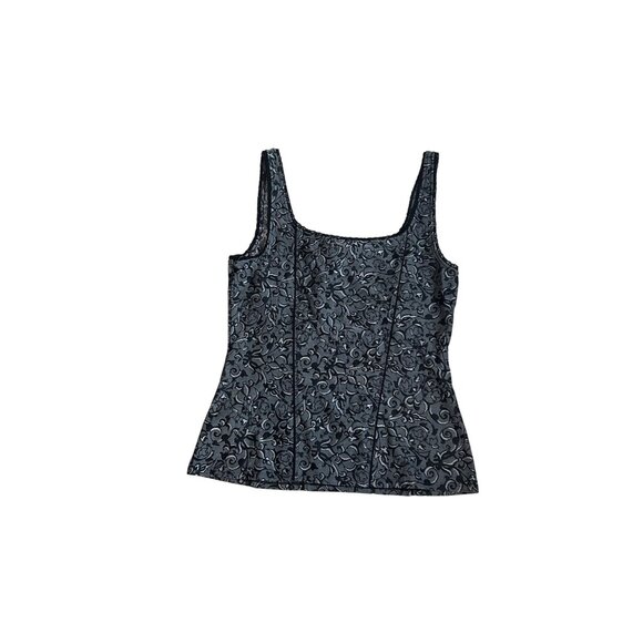 White House Black Market L Floral Corset Top With Lace Trim & Boning Detail 1846 - Picture 2 of 6